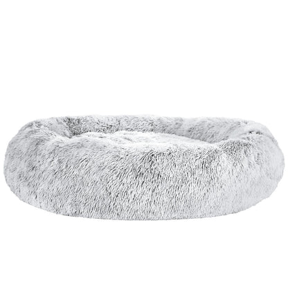 i.Pet - Calming Plush Pet Bed – Light Charcoal (dia.110cm)