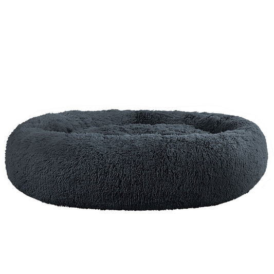 i.Pet - Calming Plush Pet Bed – Dark Grey (dia.110cm)