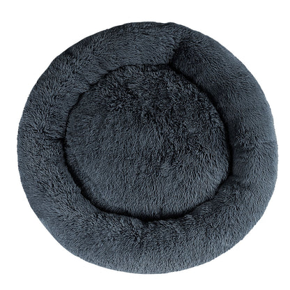 i.Pet - Calming Plush Pet Bed – Dark Grey (dia.110cm)