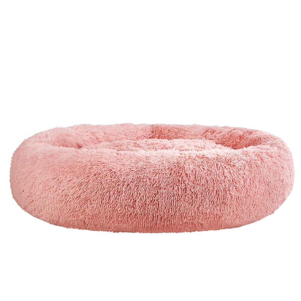i.Pet - Calming Plush Pet Bed – Plush Pink (dia.110cm)
