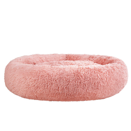 i.Pet - Calming Plush Pet Bed – Plush Pink (dia.110cm)