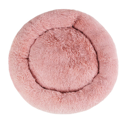 i.Pet - Calming Plush Pet Bed – Plush Pink (dia.110cm)