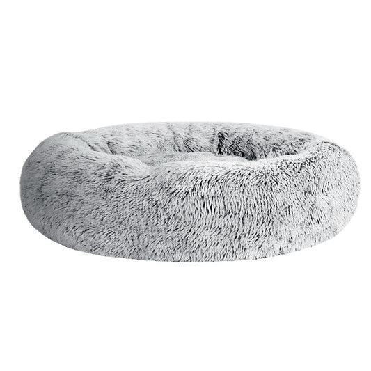 i.Pet - Calming Plush Pet Bed – Light Charcoal (dia.90cm)