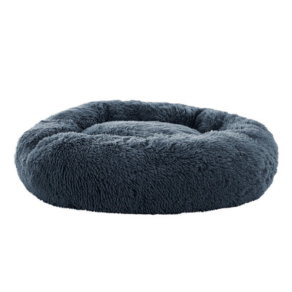 i.Pet - Calming Plush Pet Bed – Dark Grey (dia.90cm)