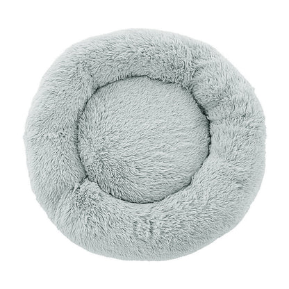 i.Pet - Calming Plush Pet Bed – Light Grey (dia.90cm)