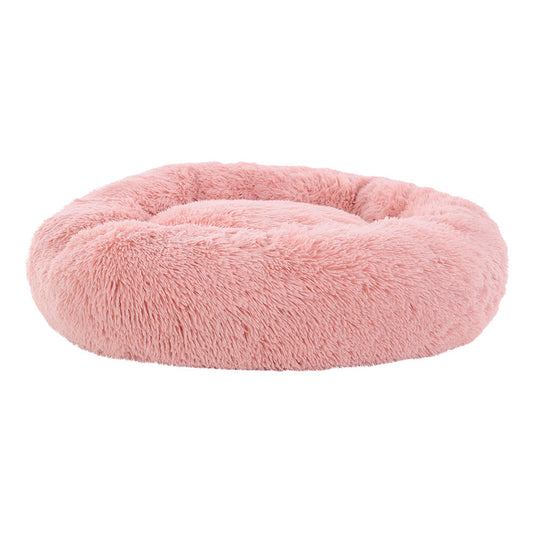 i.Pet - Calming Plush Pet Bed – Plush Pink (dia.90cm)