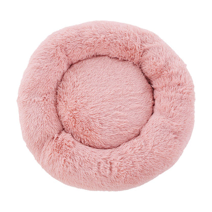i.Pet - Calming Plush Pet Bed – Plush Pink (dia.90cm)