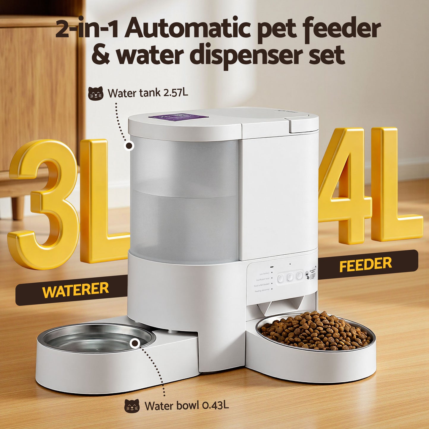 i.Pet - Smart Pet Feeder & Water Dispenser – 4L WiFi