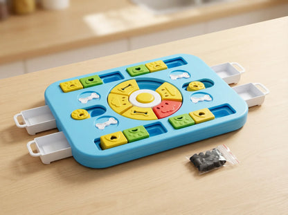 Advanced Interactive Puzzle Feeder – Slow Feeding Treat Toy (Blue)