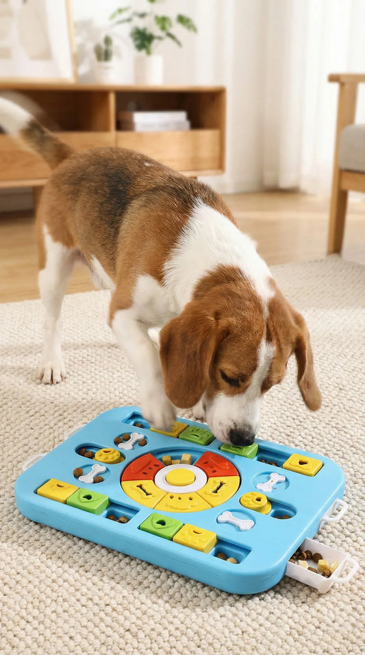 Advanced Interactive Puzzle Feeder – Slow Feeding Treat Toy (Blue)