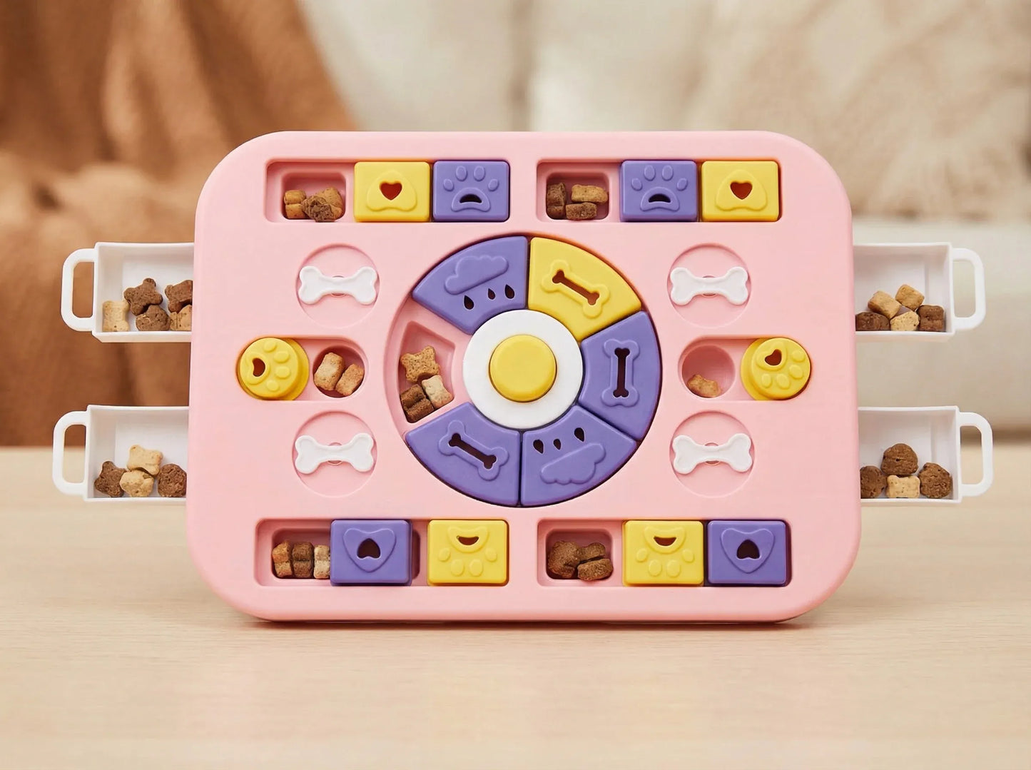 Advanced Interactive Puzzle Feeder – Slow Feeding Treat Toy (Pink)