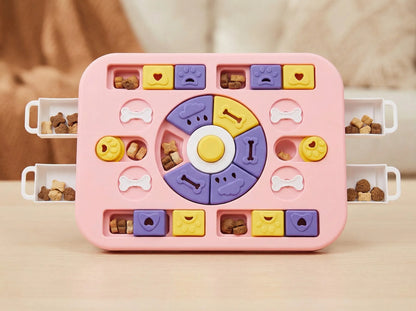 Advanced Interactive Puzzle Feeder – Slow Feeding Treat Toy (Pink)