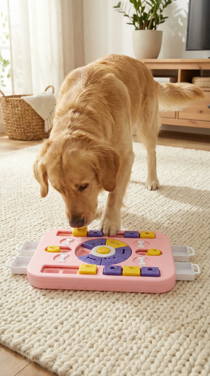 Advanced Interactive Puzzle Feeder – Slow Feeding Treat Toy (Pink)