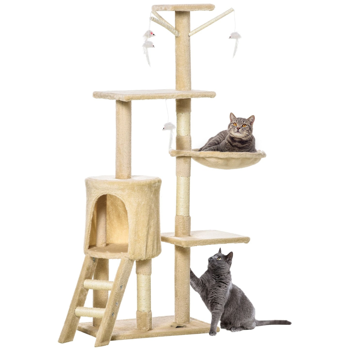 CARLA HOME Indoor Cat Tree with Hammock & Scratching Posts