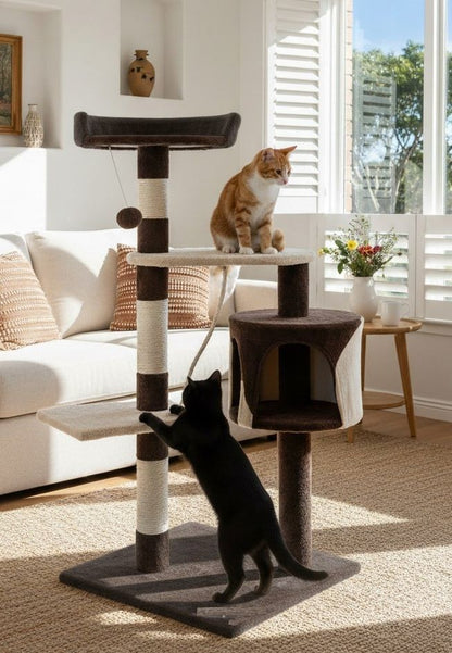 CARLA HOME Indoor Cat Tree with Scratching Posts & Condo