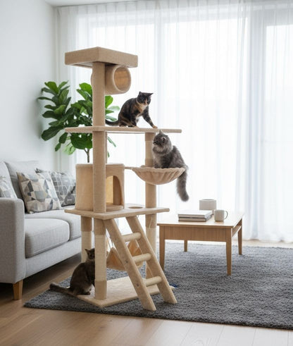 CARLA HOME Comfort Cat Tree with Perch & Hammock