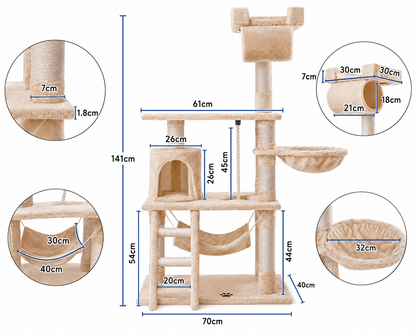 CARLA HOME Comfort Cat Tree with Perch & Hammock