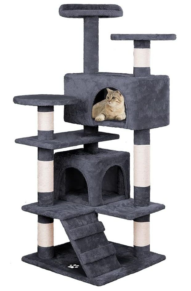 Multi-Level Cat Tree Tower - Dark Grey 134cm