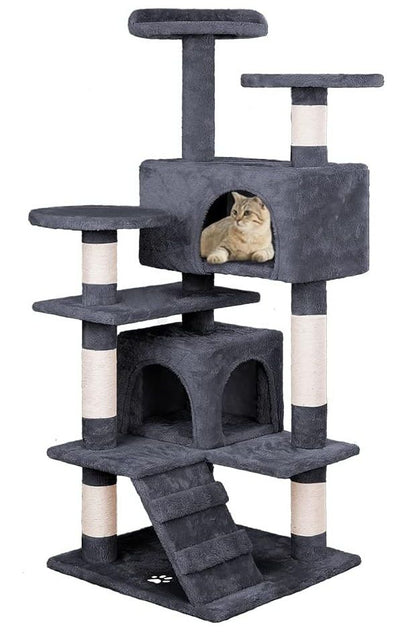 Multi-Level Cat Tree Tower - Dark Grey 134cm