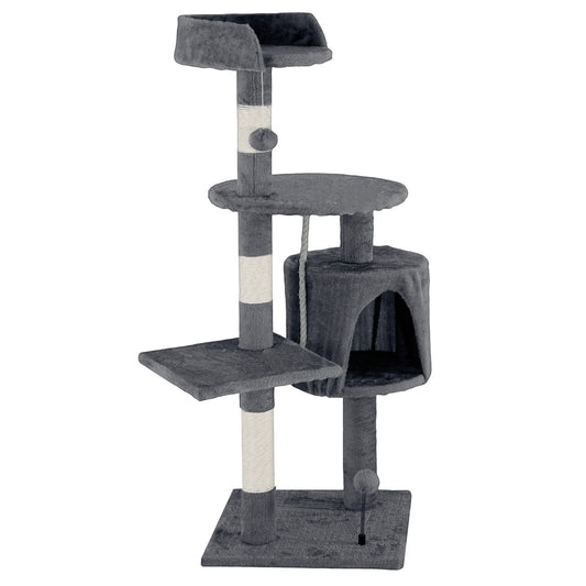Cat Tree Tower - Condo & Scratch Post - Dark Grey 112cm