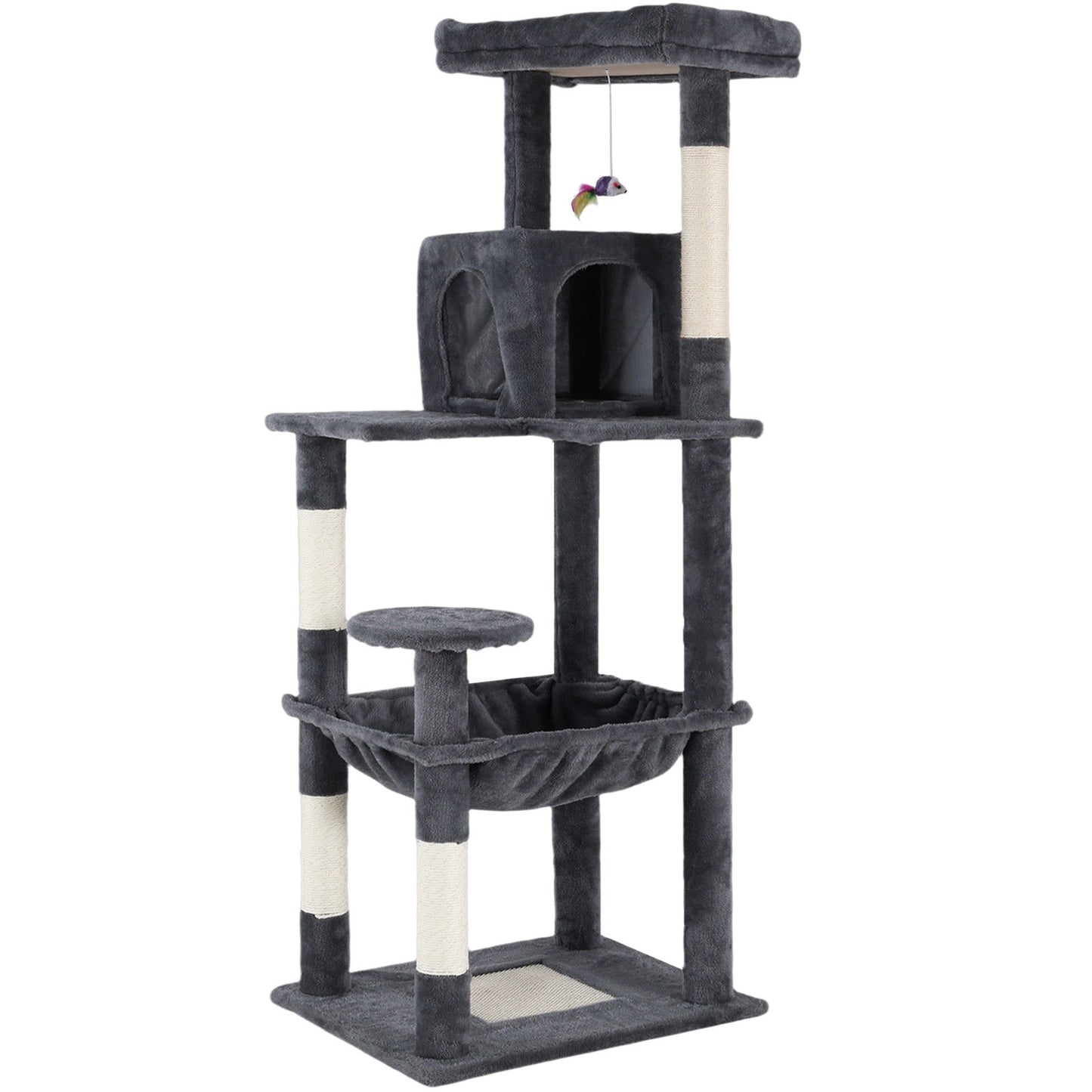 Cat Tree Tower - Condo & Scratch Post - Dark Grey 142cm