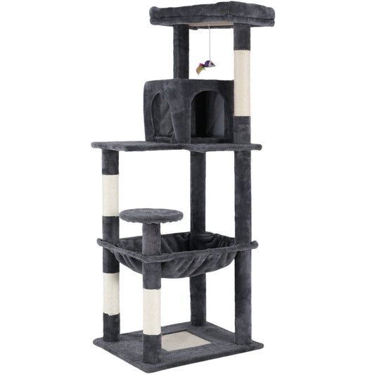 Cat Tree Tower - Condo & Scratch Post - Dark Grey 142cm