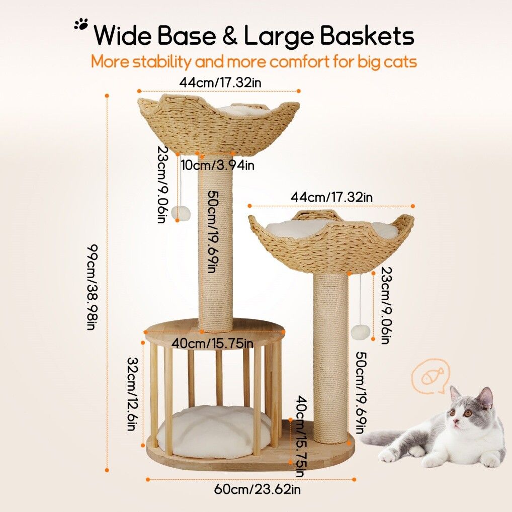 Multi-Level Cat Tree Tower with condo (22x17x27cm)