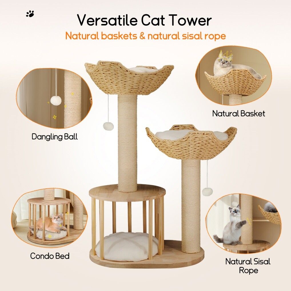 Multi-Level Cat Tree Tower with condo (22x17x27cm)