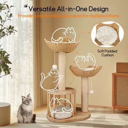 Multi-Level Cat Tree Tower with condo (22x17x27cm)
