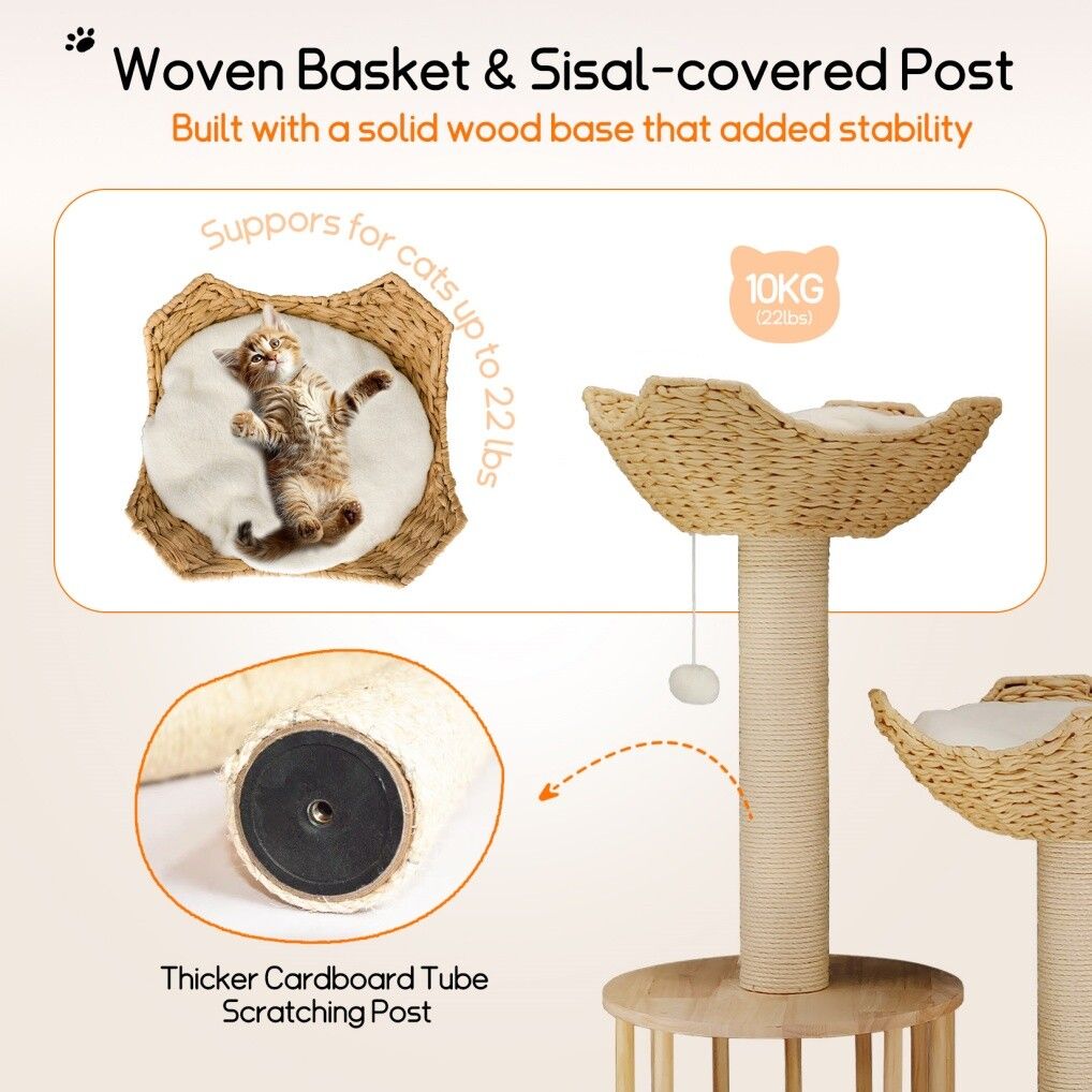 Multi-Level Cat Tree Tower with condo (22x17x27cm)
