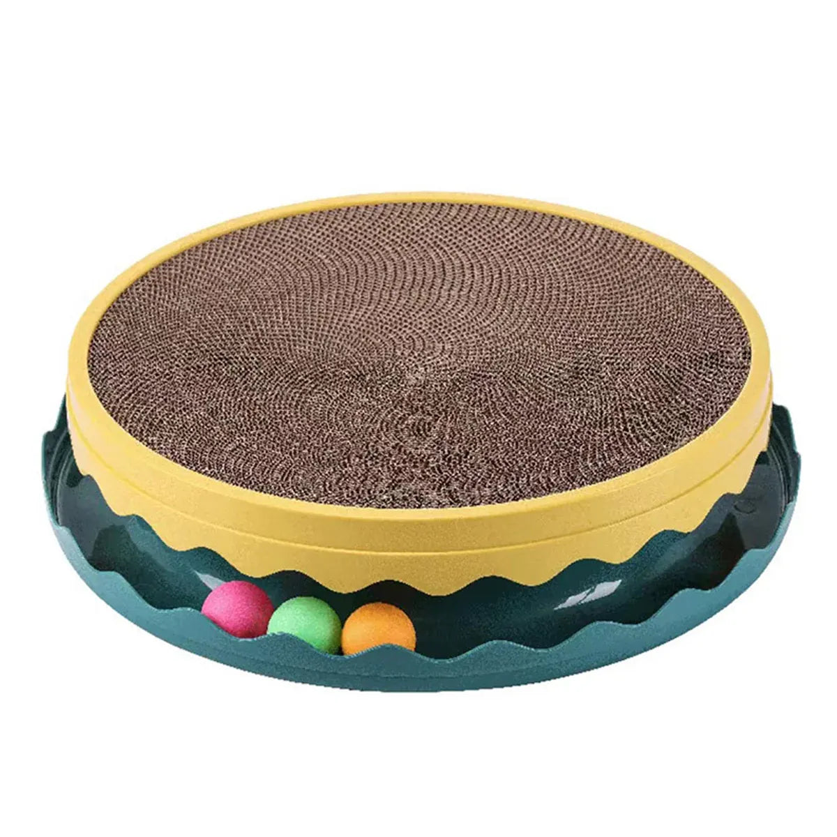 Interactive Cat Scratcher Toy (yellow & green)