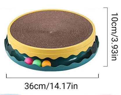 Interactive Cat Scratcher Toy (yellow & green)