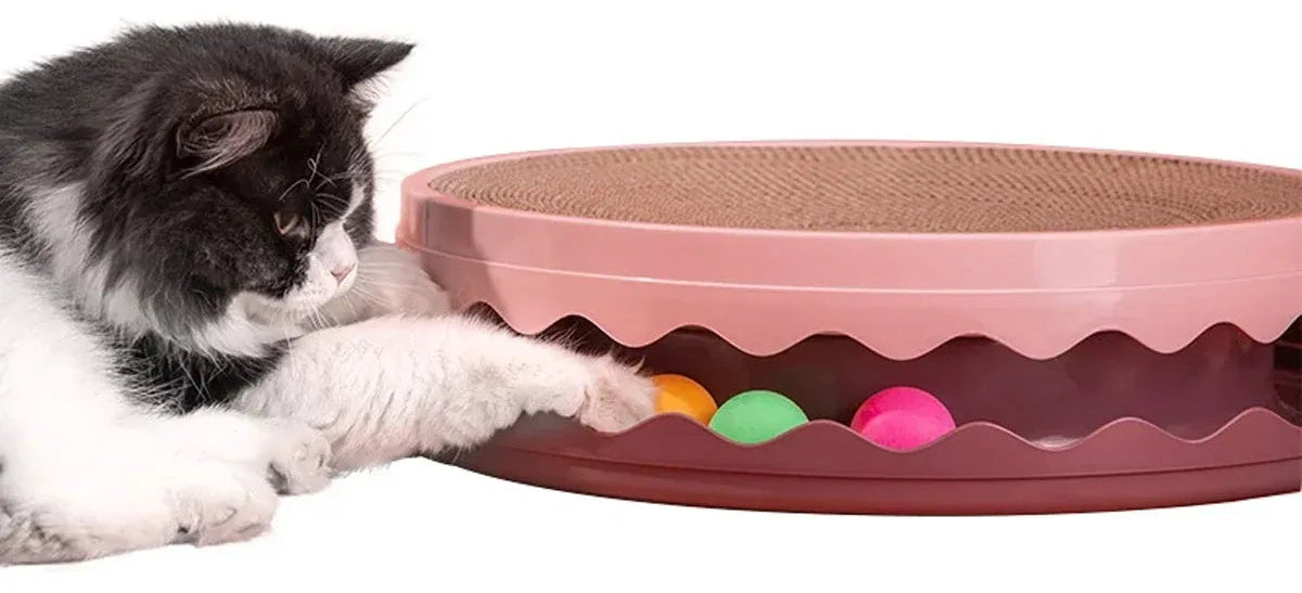 Interactive Cat Scratcher Toy (yellow & green)