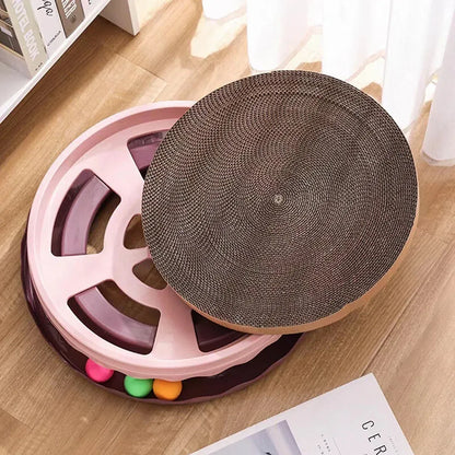 Interactive Cat Scratcher Toy (yellow & green)
