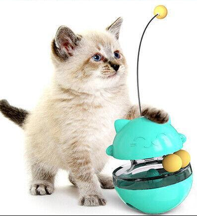 Interactive Cat Treat Dispenser Ball – Slow Feeding Puzzle Toy (Green)