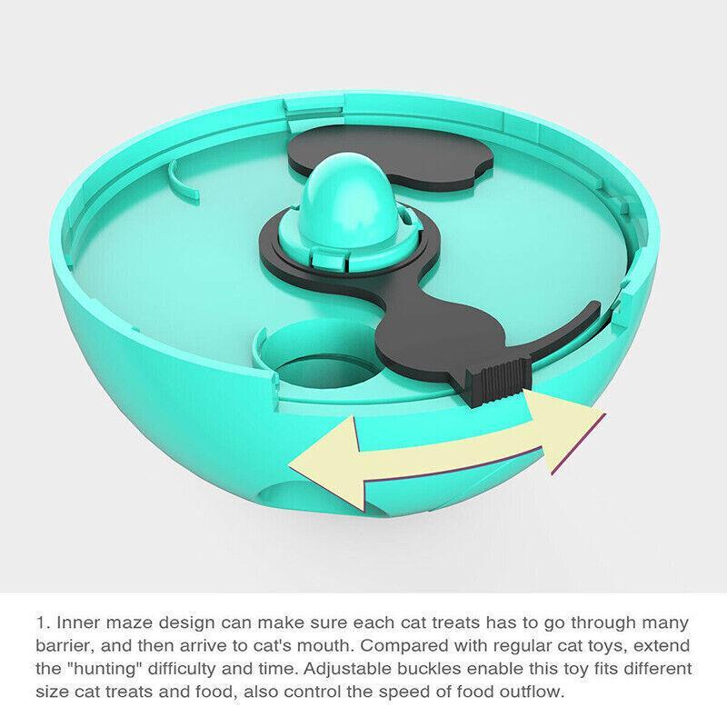Interactive Cat Treat Dispenser Ball – Slow Feeding Puzzle Toy (Green)