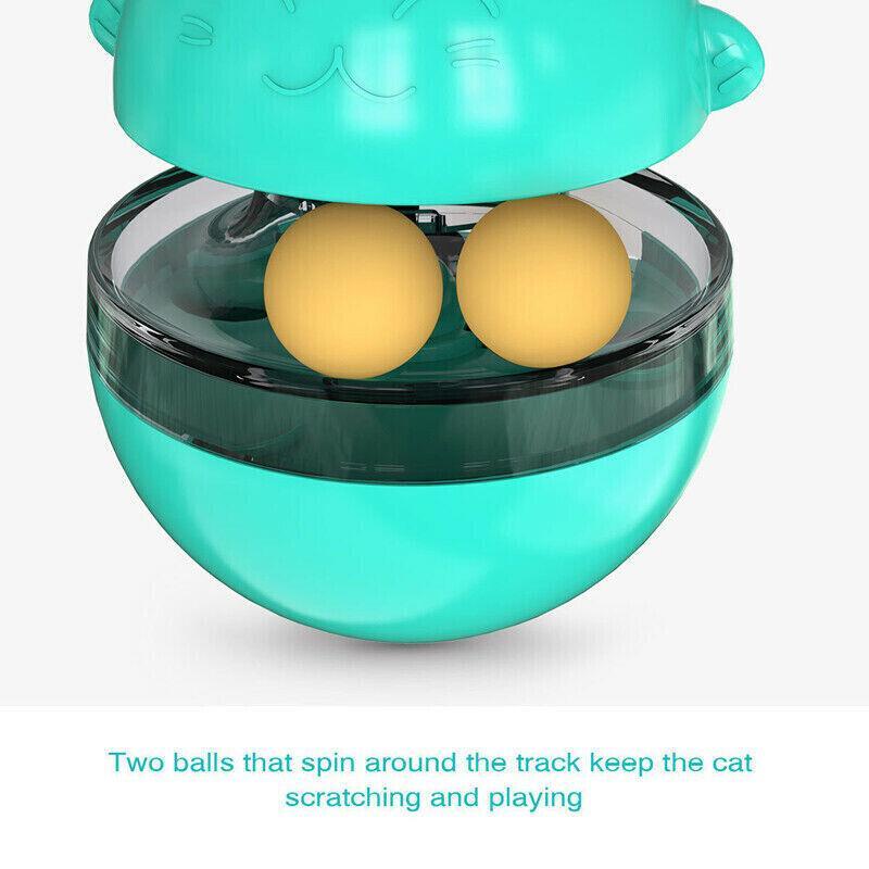 Interactive Cat Treat Dispenser Ball – Slow Feeding Puzzle Toy (Green)