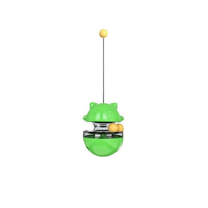 Interactive Cat Treat Dispenser Ball – Slow Feeding Puzzle Toy (Green)