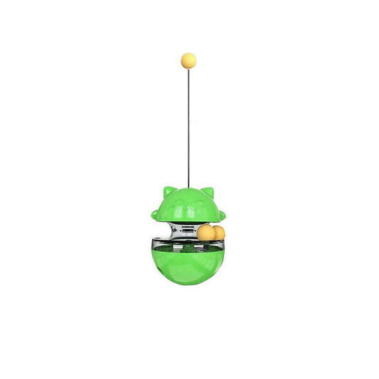 Interactive Cat Treat Dispenser Ball – Slow Feeding Puzzle Toy (Green)