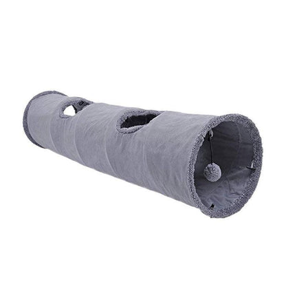 Interactive Cat Tunnel Toy – Plush Hideaway Play Tube with Ball (M:130x30cm)