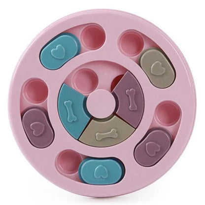Interactive Dog Puzzle Feeder – Slow Feeding Treat Dispenser (Pink)