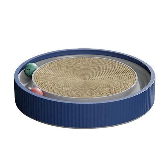 Cat Scratcher Lounge Bed – Interactive Ball Track Toy 40cm Blue