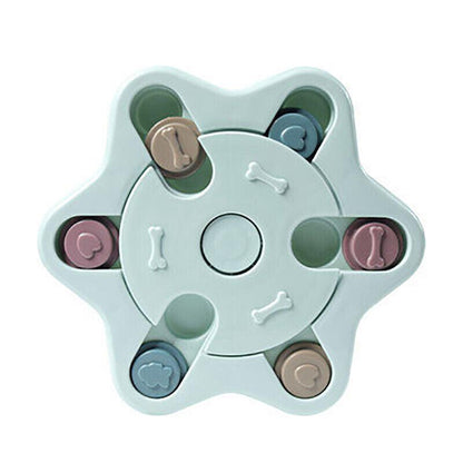 Interactive Pet Puzzle Feeder - Hexagon, Blue