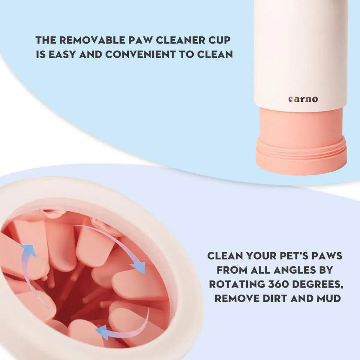 Portable Pet Paw Cleaner Cup – Gentle No-Rub Foot Washer (Grey)