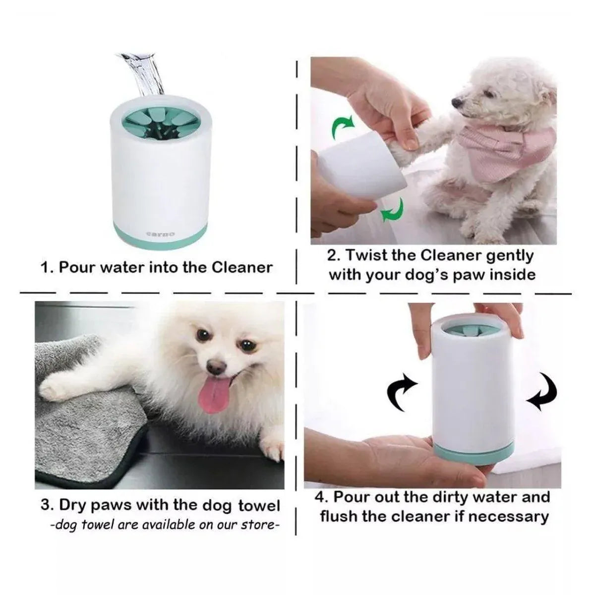 Portable Pet Paw Cleaner Cup – Gentle No-Rub Foot Washer (Grey)