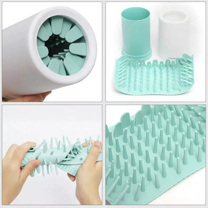 Portable Pet Paw Cleaner Cup – Gentle No-Rub Foot Washer (Grey)